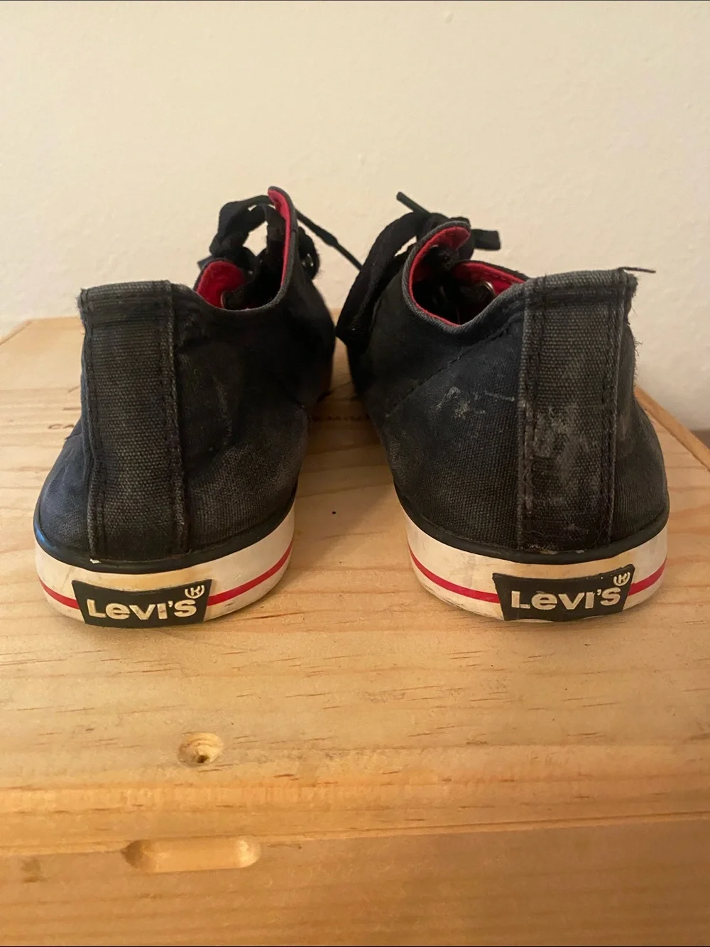 Levi's Black Sneakers with Red Interior and White Sole